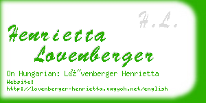henrietta lovenberger business card